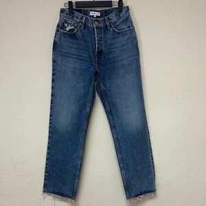 Re/Done womans NWOT straight leg Blue Denim Jeans size 26 oversized